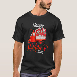 Valentines Day Truck Love Red Heart Happy V-Day Cu T-Shirt