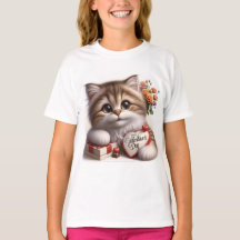 Valentine's day tshirt with a cat