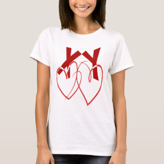 Valentine's Day two cute red hearts love T-Shirt