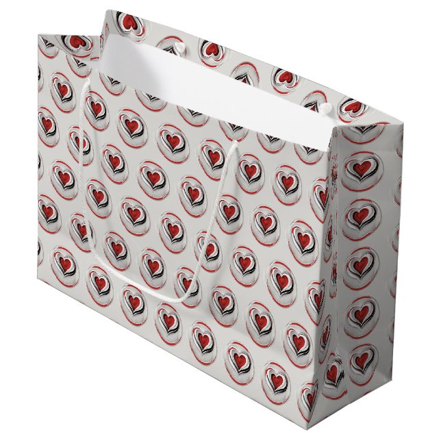 Valentine's Day, two red hearts - Large Gift Bag (Front Angled)