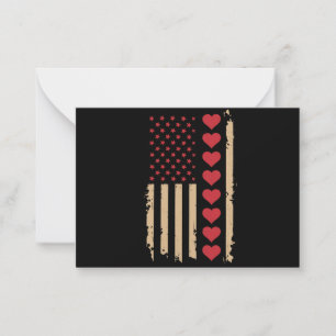 Valentine's Day US Flag Hearts  Card