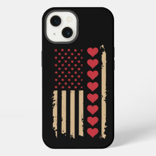 Valentine's Day US Flag Hearts iPhone 13 Case