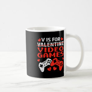 Valentines Day V Is For Video Games Controllers Te Coffee Mug