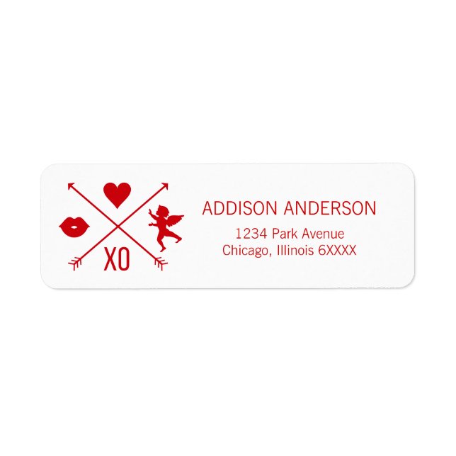 Valentine's Day Valentine Symbols Address Labels (Front)