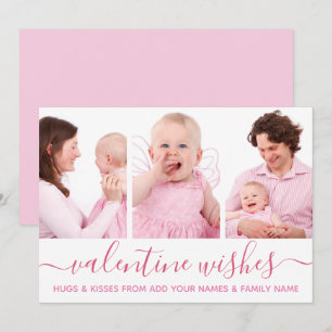 Valentine's Day Valentine Wishes Family Photos Card