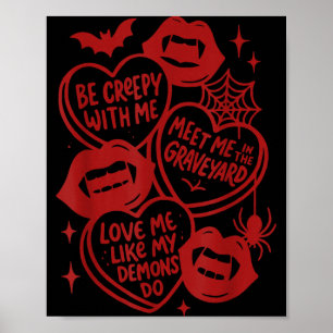 Valentines Day Vampire Valoween Lovers Be A Creepy Poster