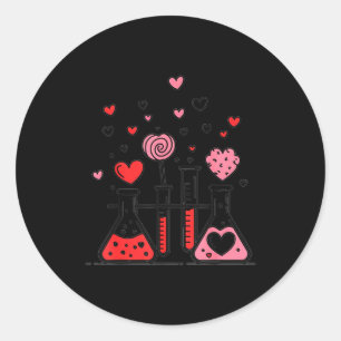 Valentines Day Vibes Science Teacher 100 Days Of S Classic Round Sticker