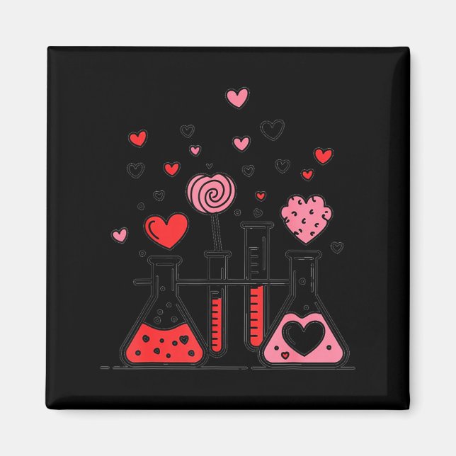 Valentines Day Vibes Science Teacher 100 Days Of S Magnet (Front)