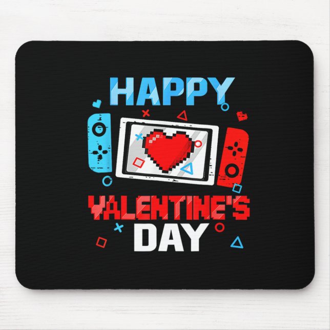 Valentines Day Video Game Controller Heart Boy Tod Mouse Mat (Front)