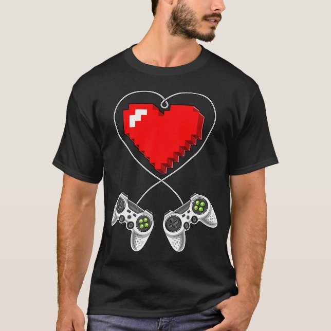 Valentine'S Day Video Game Controller Heart Gamer  T-Shirt (Front)