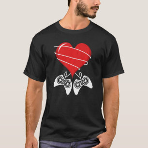 Valentine's Day Video Game Controller Heart Gamer T-Shirt