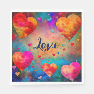 Valentine's Day Vintage Hearts Personalised Napkin
