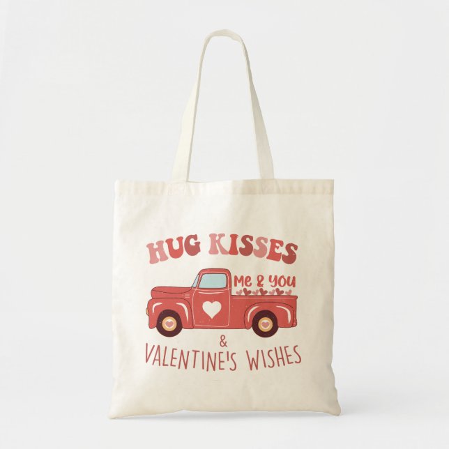 Valentine's Day Vintage Truck Tote Bag (Front)