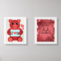 Valentine's Day Wall Art Print Set 8" x 10"
