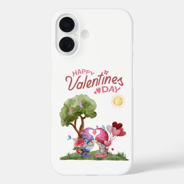 Valentine's Day Watercolor Gnome Couple Case-Mate iPhone Case (Back)