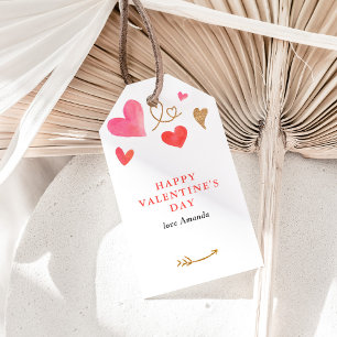 Valentine's Day Watercolor Heart Gift Tags