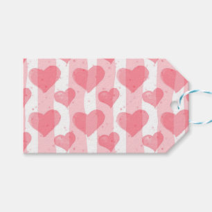 Valentine's day watercolor hearts gift tags