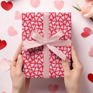 Valentine's Day Watercolor Hearts Pattern  Wrappin Wrapping Paper