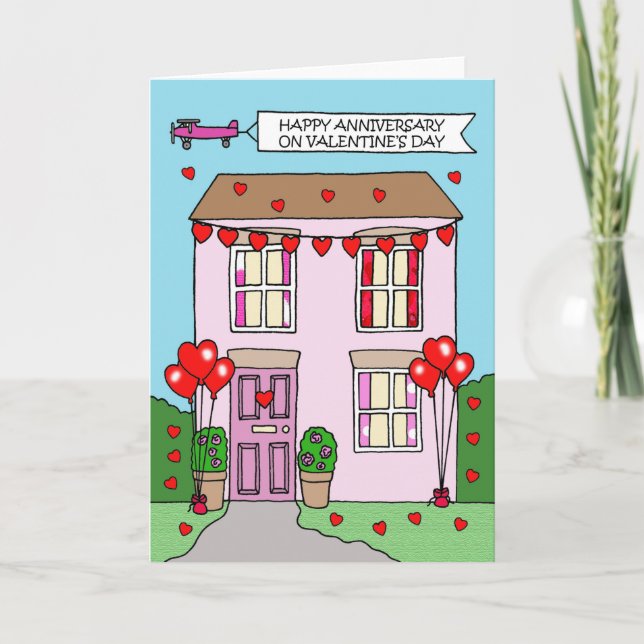 Valentine's Day Wedding Anniversary Holiday Card (Front)