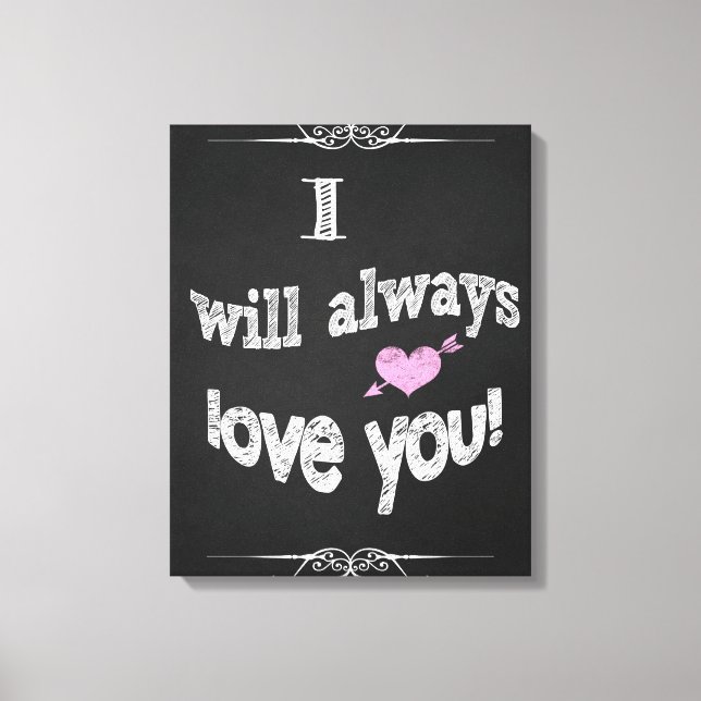 Valentine's Day, Wedding Canvas Chalkboard Art Print (Front)