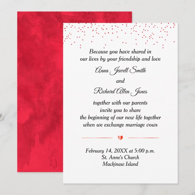 Valentines Day Wedding Invitation (Front/Back)
