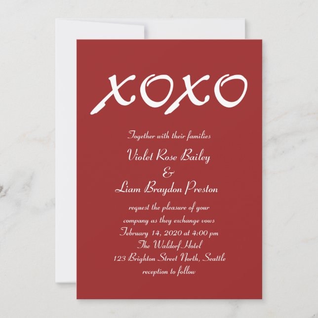 Valentine's Day Wedding Invitation (Front)