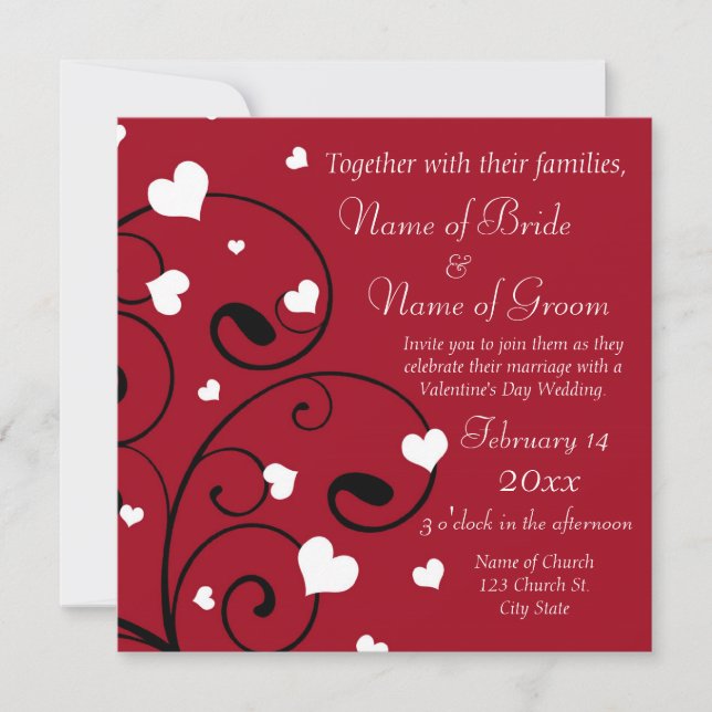 Valentine's Day Wedding Invitation Photo Cards (Front)