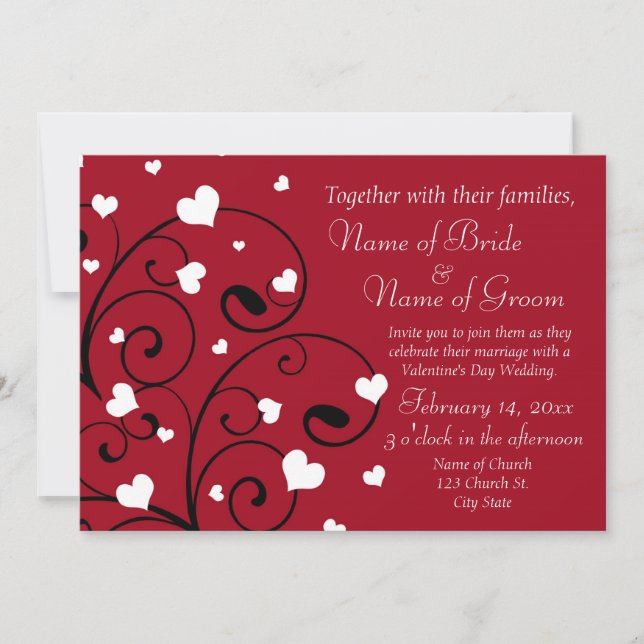 Valentine's Day Wedding Invitation Photo Cards (Front)