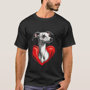 Valentine's Day Whippet Dog Heart T-Shirt