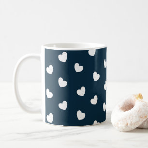Valentines Day White Hearts Pattern  Coffee Mug