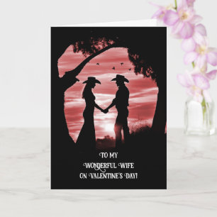 Valentines Day Wife Country Western Custom  Card