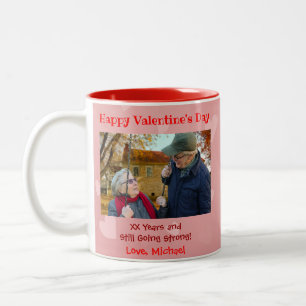 Valentines Day Wife Girlfriend Cute Couple Photo Two-Tone Coffee Mug