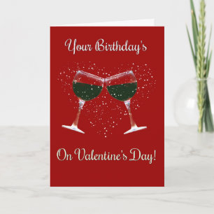 Valentine's Day Wine Birthday Card