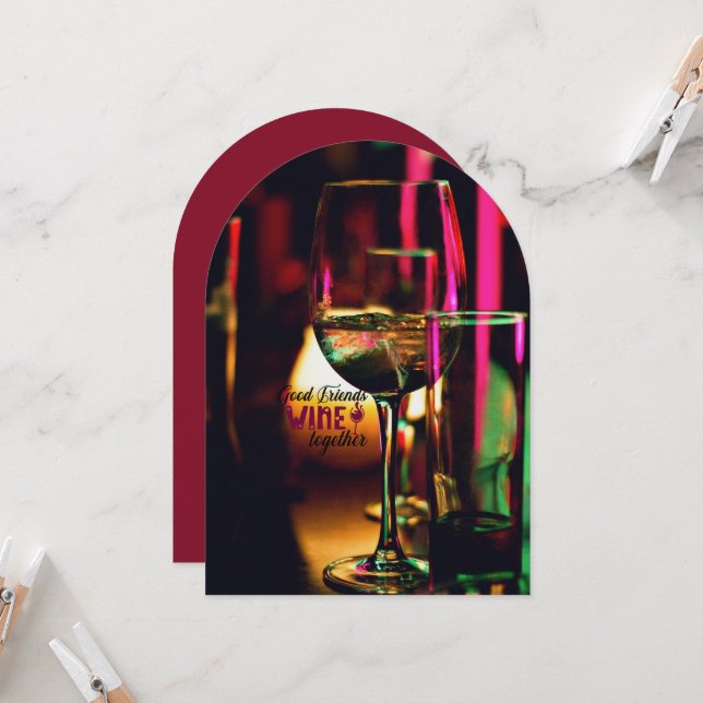 Valentine's Day Wine Charcuterie Friend Party Invitation (Front/Back In Situ)