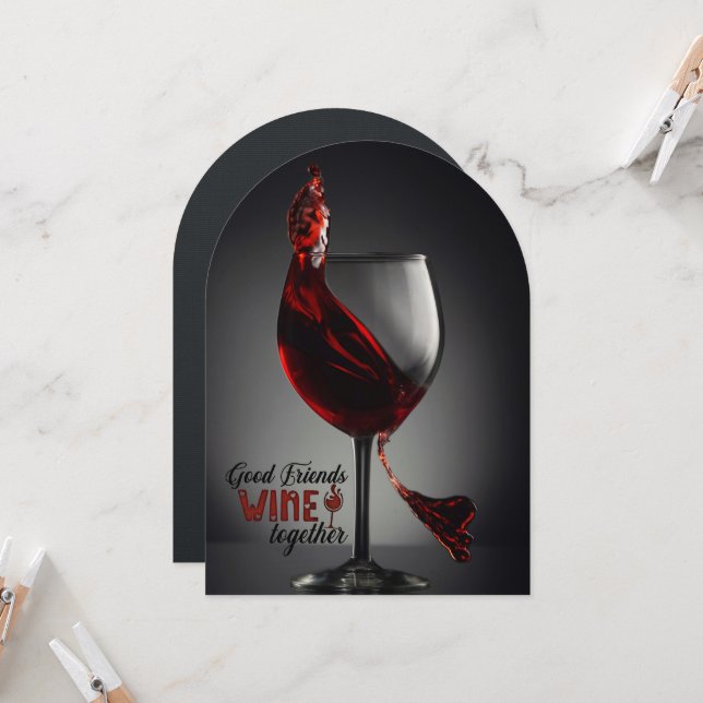 Valentine's Day Wine Charcuterie Friend Party Invitation (Front/Back In Situ)