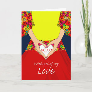 Valentine's Day, With All of My Love, XOXO Heart Holiday Card