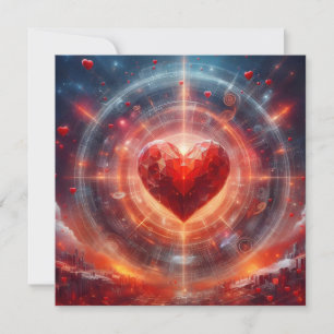 Valentine's Day with big red Heart Holiday Card