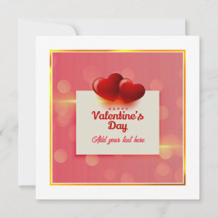 Valentine's Day With Red Hearts I Romantic Love Holiday Card