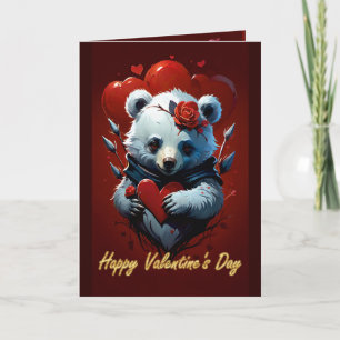 Valentine's Day with Rich Teddy Bear Holiday Card