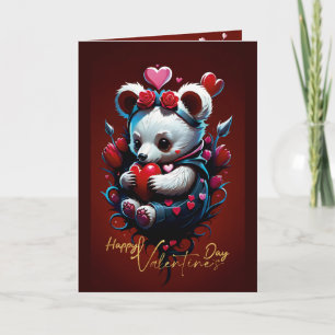 Valentine's Day with Rich Teddy Bear Holiday Card