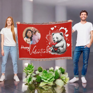 Valentine's Day with Rich Teddy Bear Throw Blanket