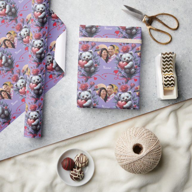 Valentine's Day with Rich Teddy Bear Wrapping Paper (Crafts)