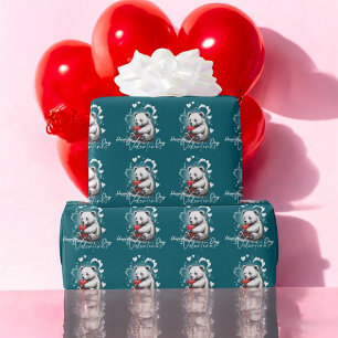 Valentine's Day with Rich Teddy Bear Wrapping Paper