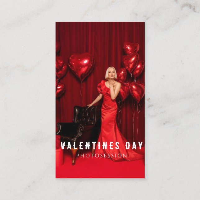Valentine's Day Woman Girl Photosession  Business  Business Card (Front)