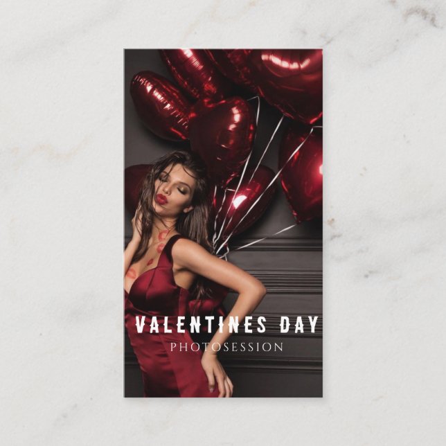 Valentine's Day Woman Girl Photosession Business C Business Card (Front)