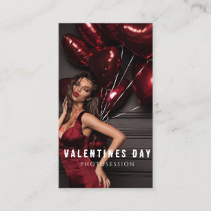 Valentine's Day Woman Girl Photosession Business C Card