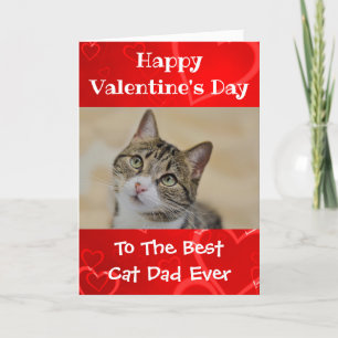 Valentines Day Worlds Best Cat Dad Ever Pet Photo Holiday Card
