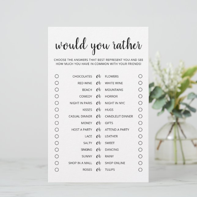 Valentine's day Would You Rather Editable game