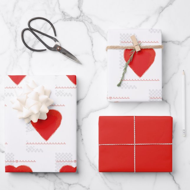 Valentine's Day Wrapping Paper and Paper Sheets (Front)