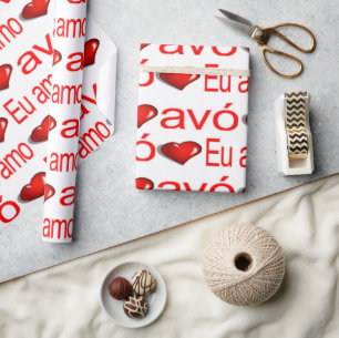 Valentine's Day Wrapping Paper avó Portuguese Gran